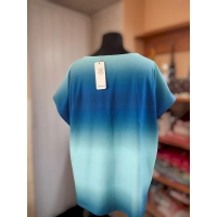 Bluza oversize z rozmytym efektem OMBRE ciemny niebieski /turkus